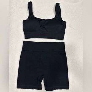 Worn once Amazon ribbed workout set black XL
